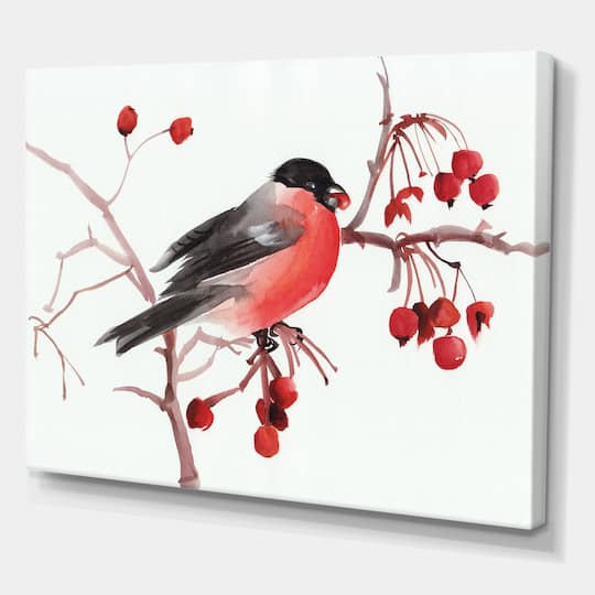 Designart - Bullfinch Bird On A Branch